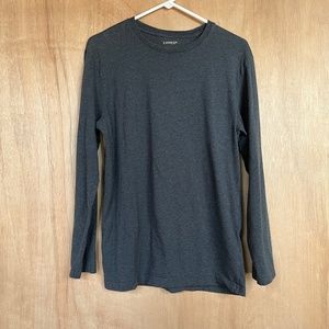 Express Gray Grey Cotton Long Sleeve T-Shirt Tee Large L